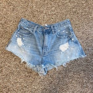 Hi rise denim shorts